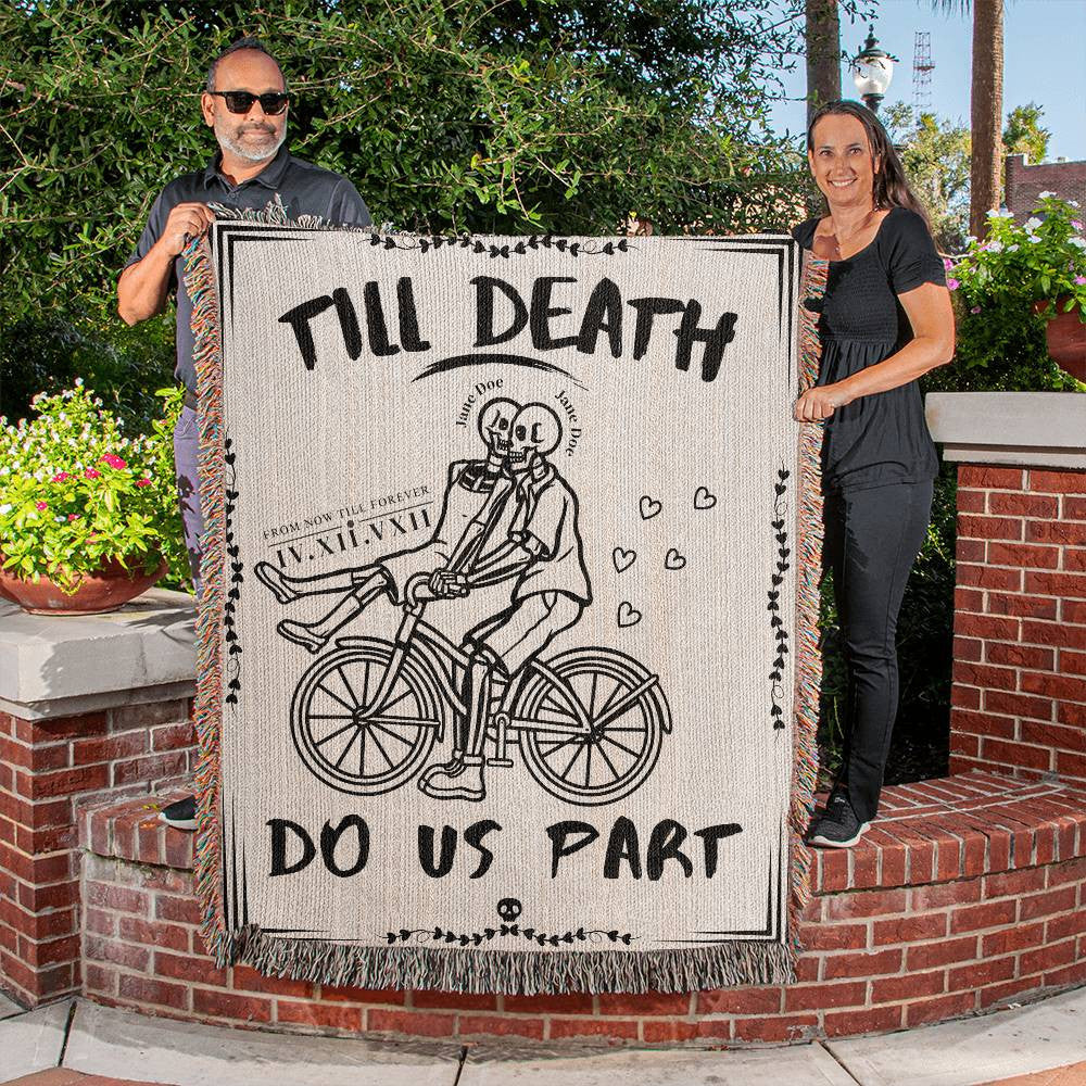 Cyclist Lovers - Till Death Do Us Part Woven Blanket