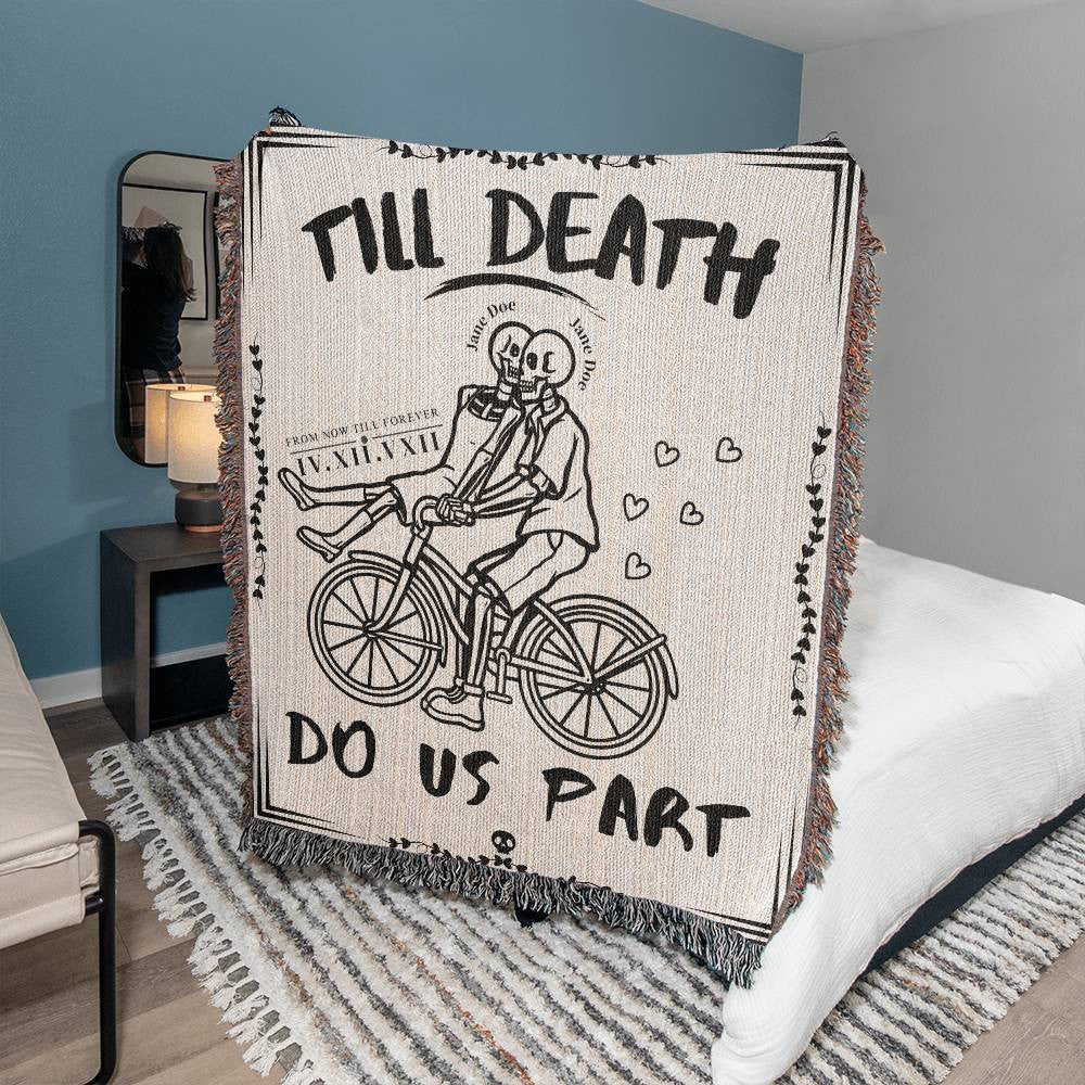 Cyclist Lovers - Till Death Do Us Part Woven Blanket