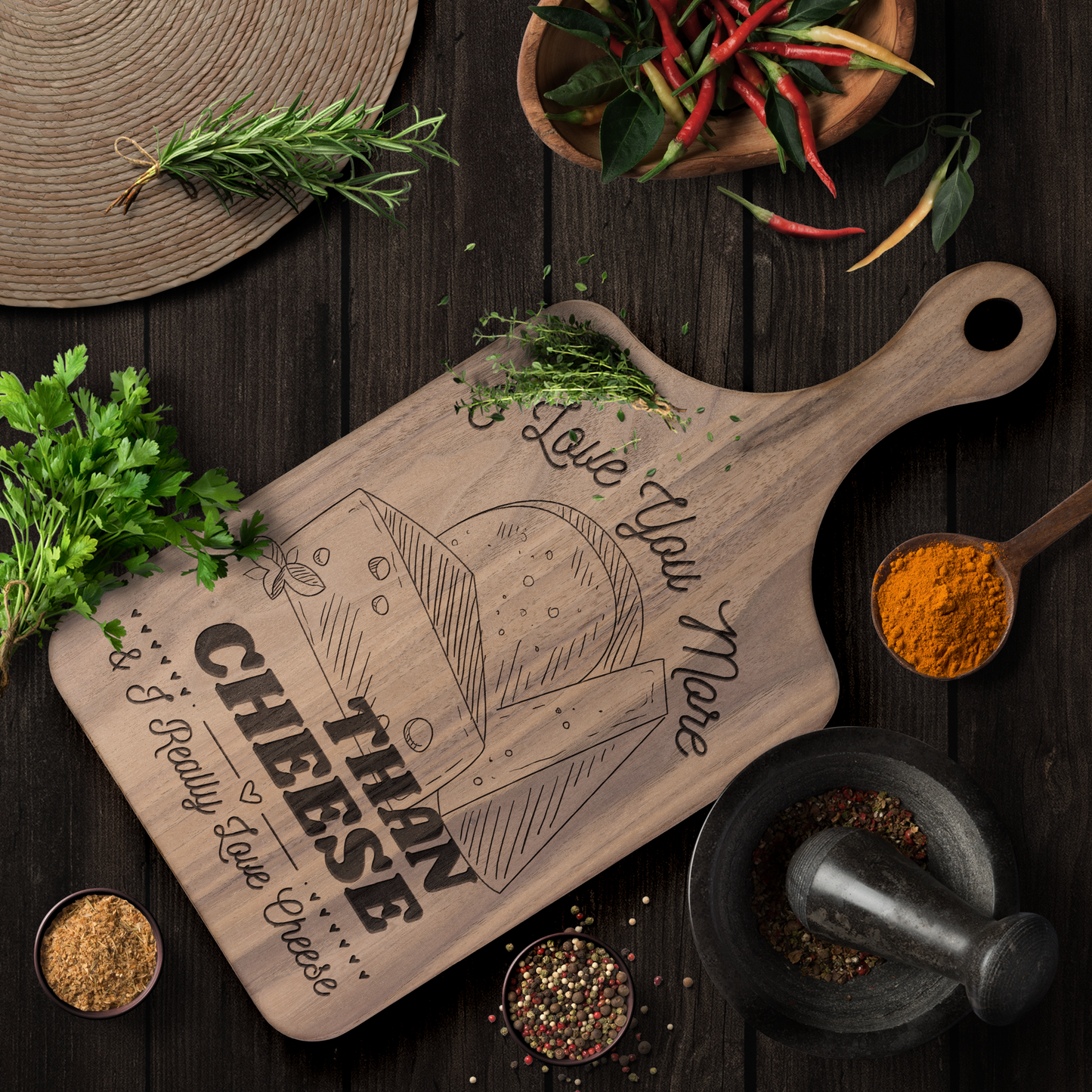 I Love You More Than Cheese - Cutting Board
