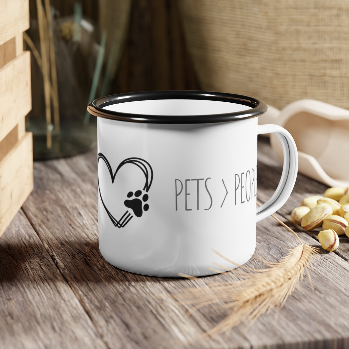 Pets Over People - Enamel Camping Mug