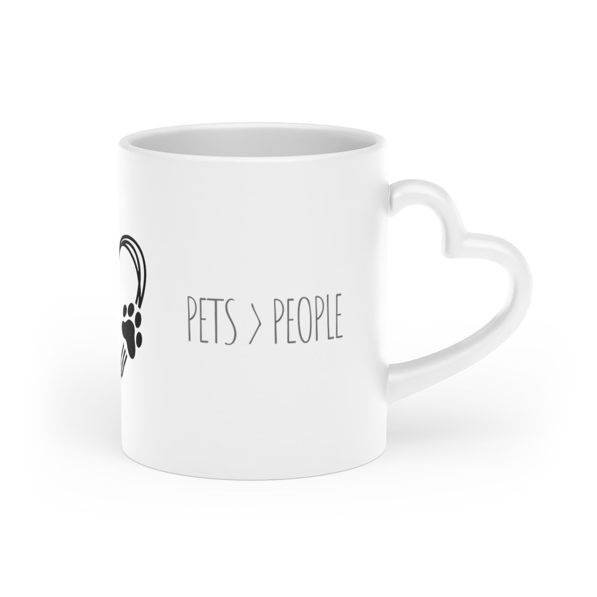 Pets Over People - Heart Shaped Mug