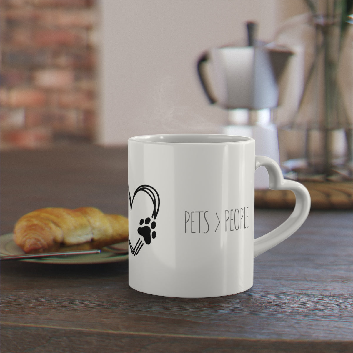 Pets Over People - Heart Shaped Mug