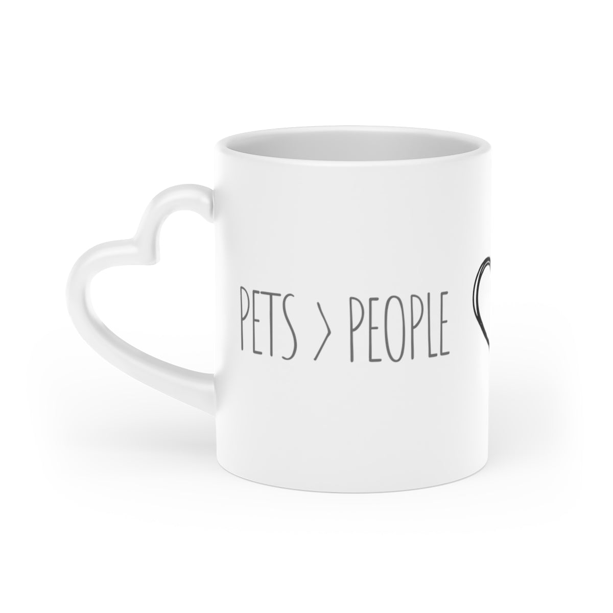 Pets Over People - Heart Shaped Mug