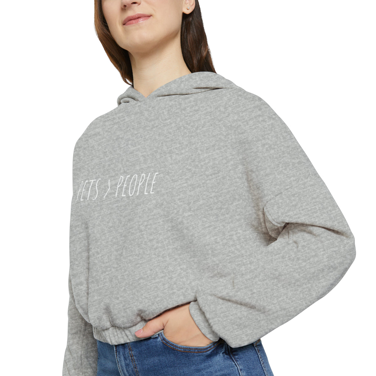 Pets Over People - Women's Cinched Bottom Hoodie