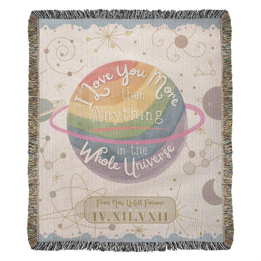 ILY More Rainbow Galaxy - Personalized Woven Blanket