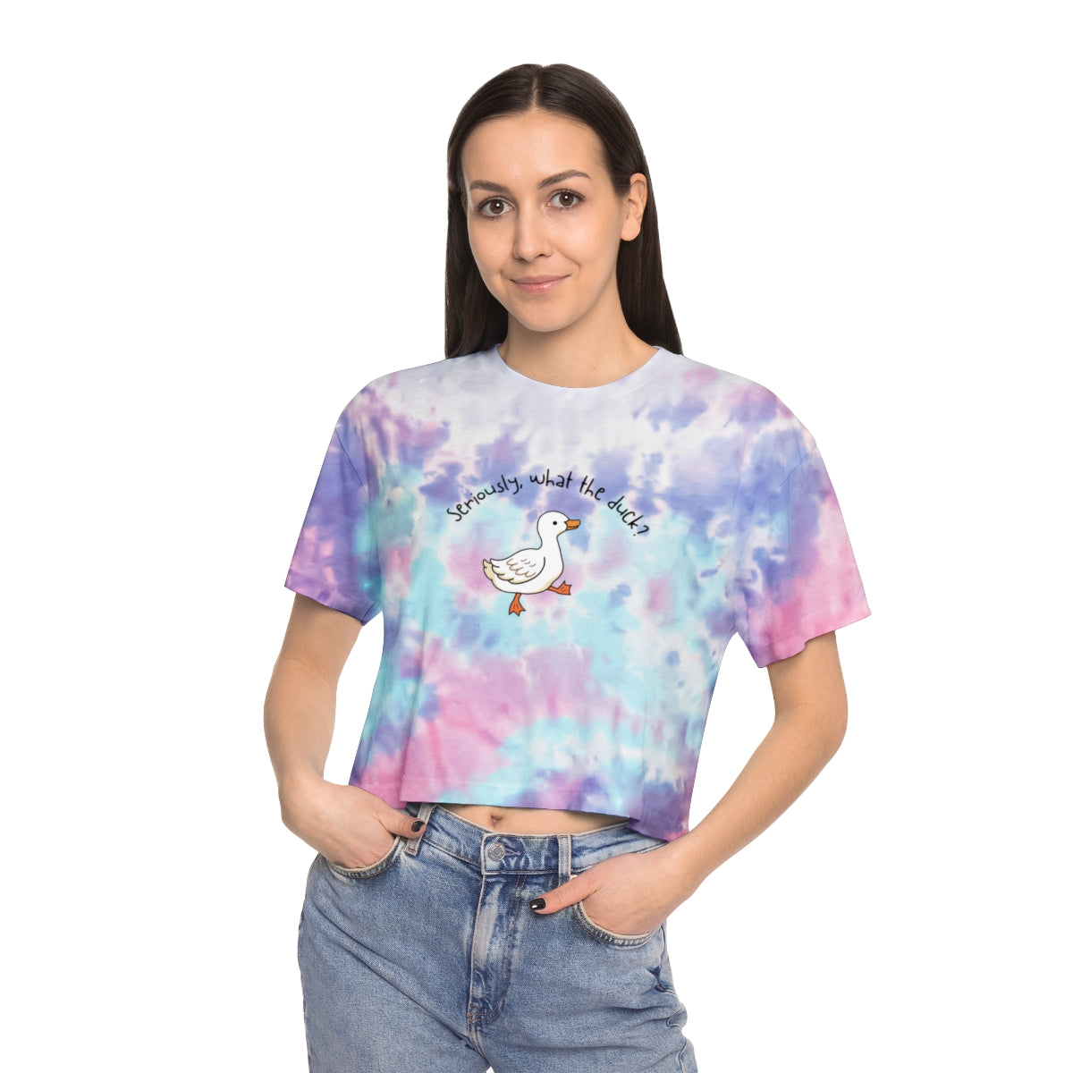 What the Actual Duck - Women's Tie-Dye Crop Tee