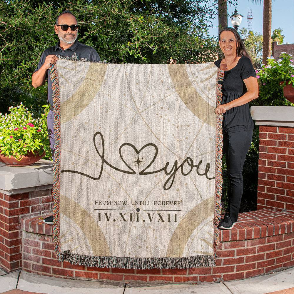 I Heart You - Personalized Woven Blanket