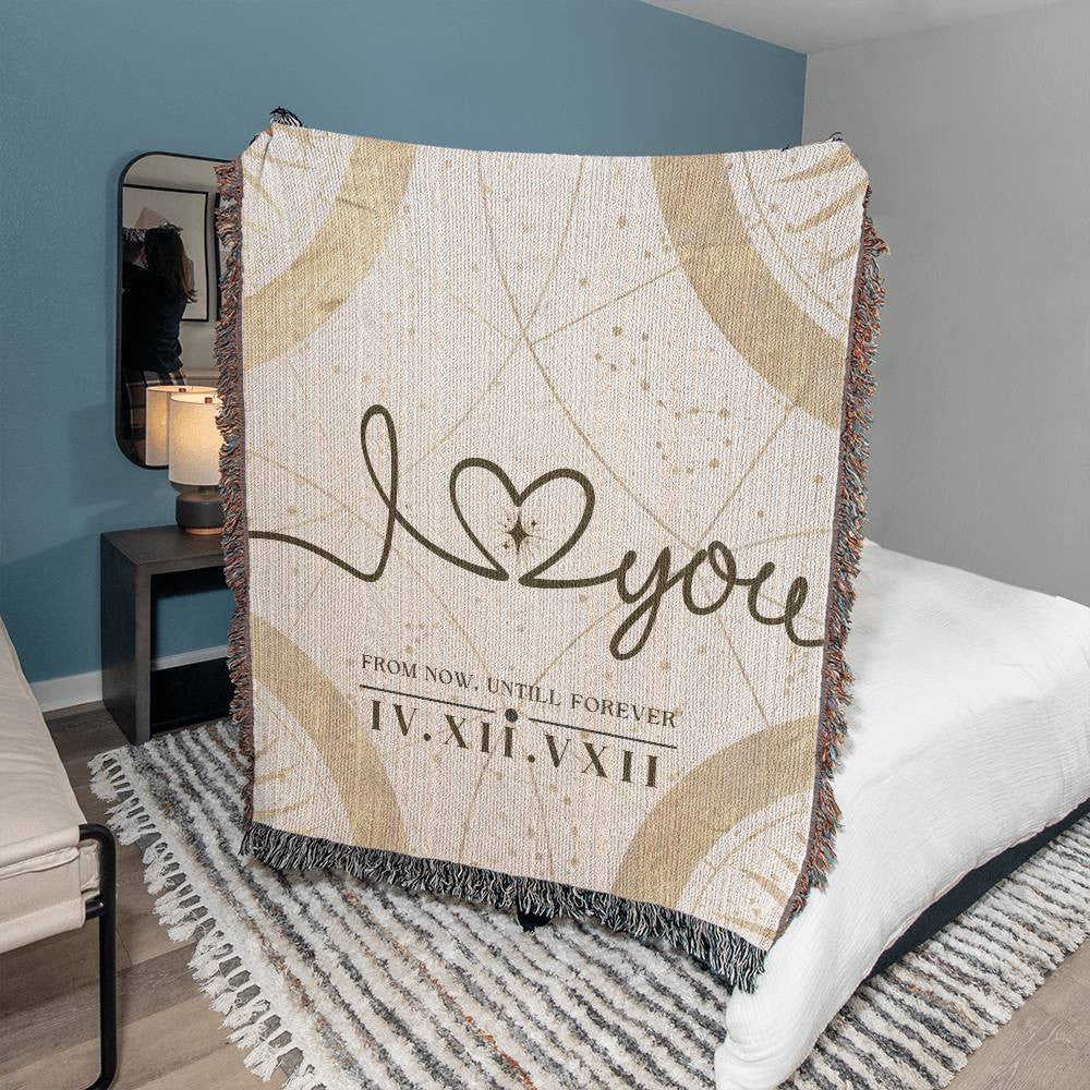 I Heart You - Personalized Woven Blanket