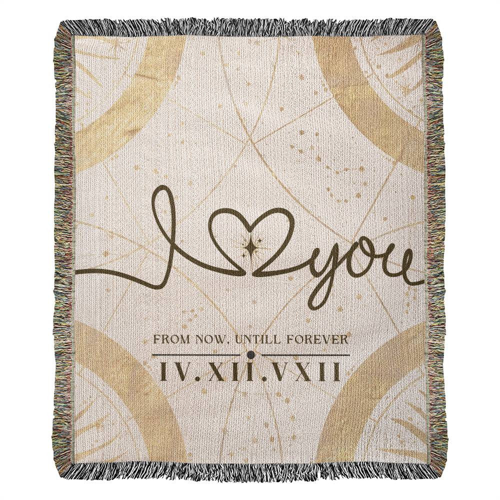 I Heart You - Personalized Woven Blanket