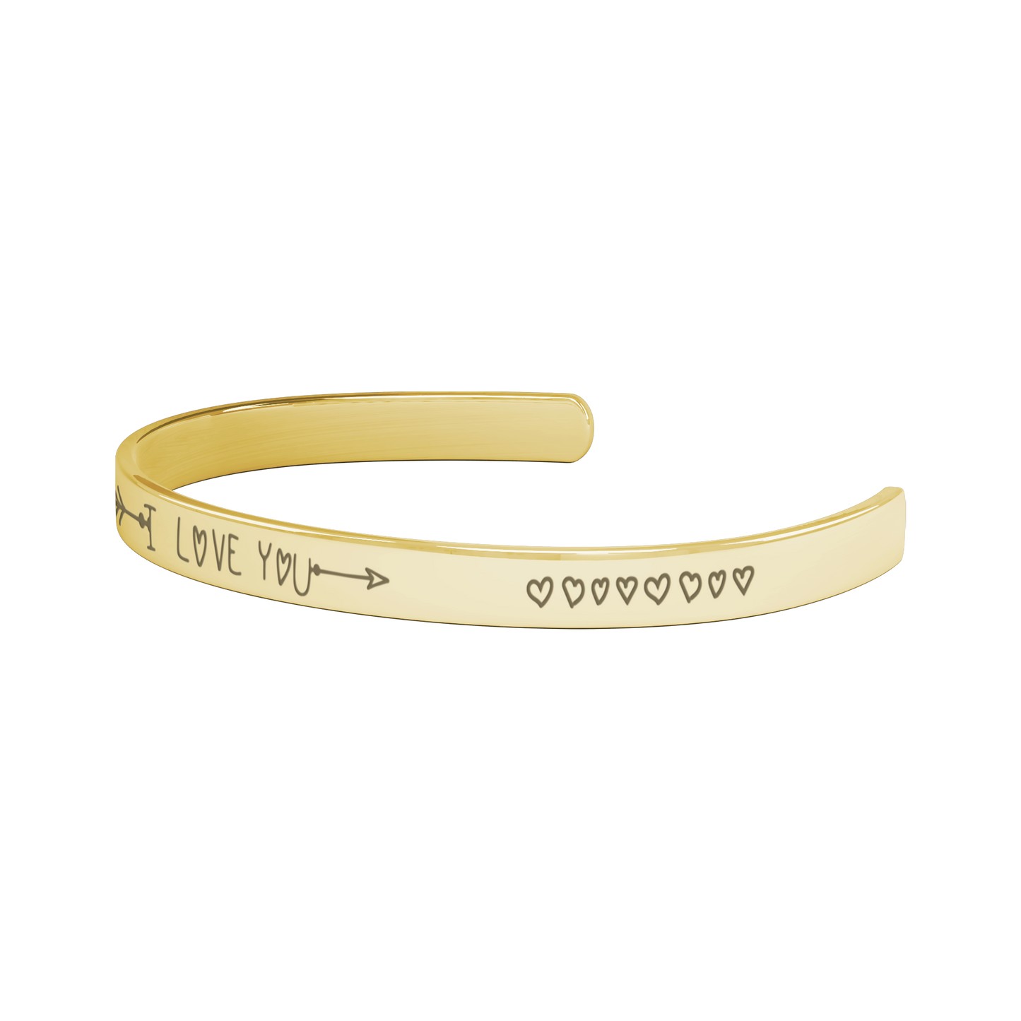 I Love You - Adjustable Cuff Bracelet w/Custom Engraving