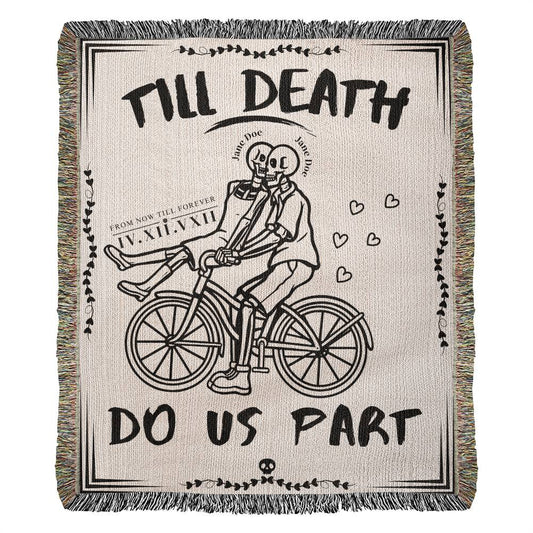 Cyclist Lovers - Till Death Do Us Part Woven Blanket