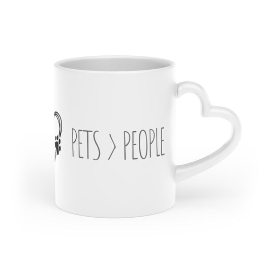 Pets Over People - Heart Shaped Mug