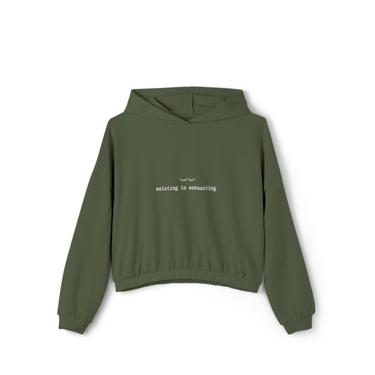 Existing is Exhausting - Women's Cinched Bottom Hoodie